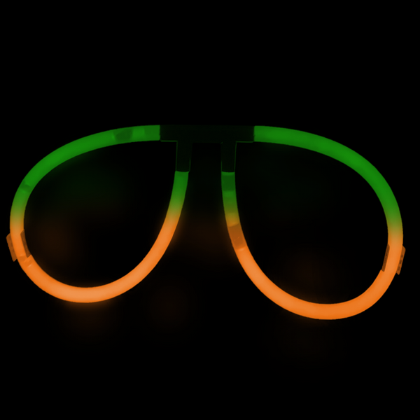 Glow Orange & Green Bi-Color Aviator Style Eyeglasses