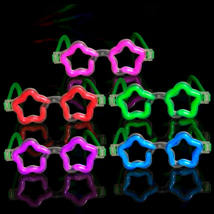 Glow Star Shaped Eye Glasses - Assorted Pack of 12 Eyeglasses