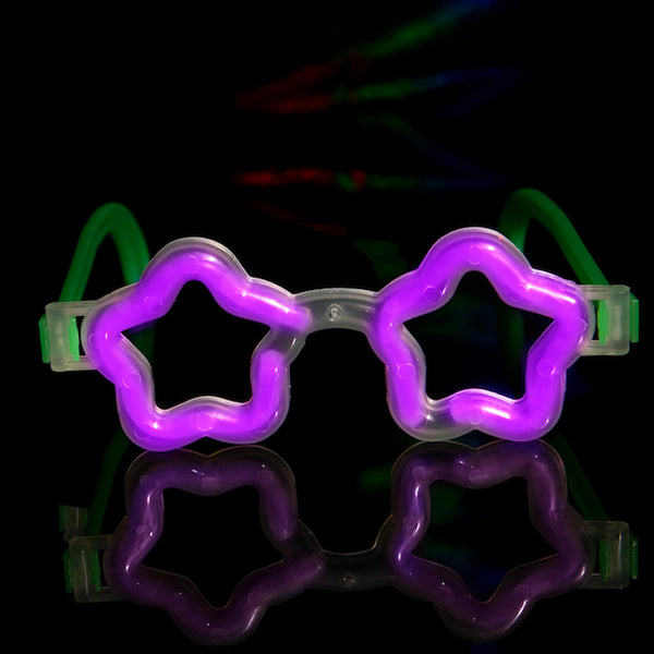 Purple Glow Star Shaped Eye Glasses