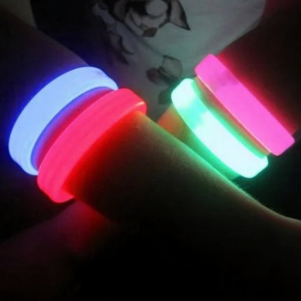 8 Inch Triple Wide Glow Bracelets/Wristbands