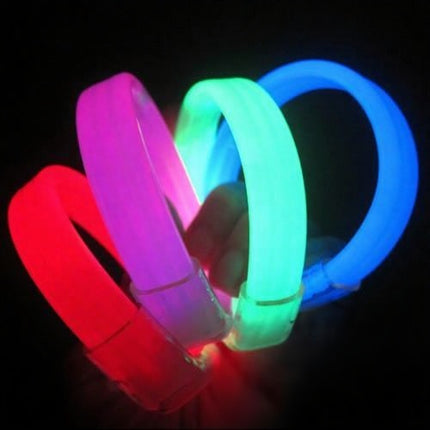 8 Inch Triple Wide Glow Bracelets/Wristbands