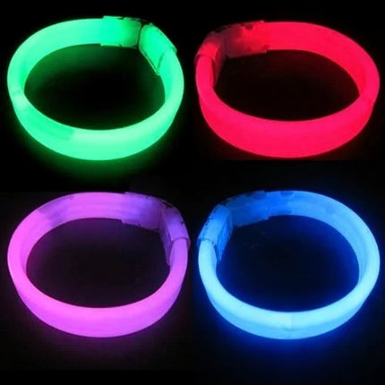 8 Inch Triple Wide Glow Bracelets/Wristbands