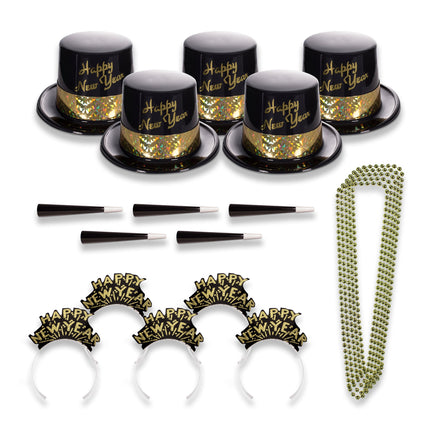 Golden Fantasy New Year Party Kit For 50 Guests