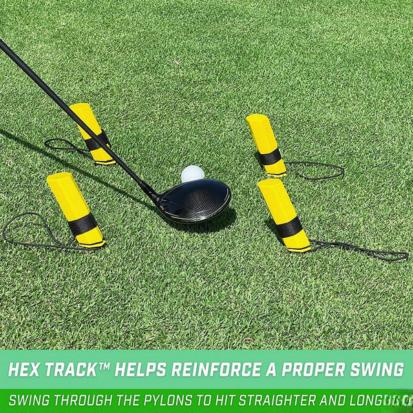 Gosports Golf Hex Track Swing Path Training Pylons - Fix Slices, Hooks, Alignment And More