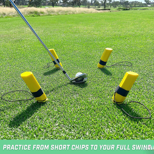 Gosports Golf Hex Track Swing Path Training Pylons - Fix Slices, Hooks, Alignment And More