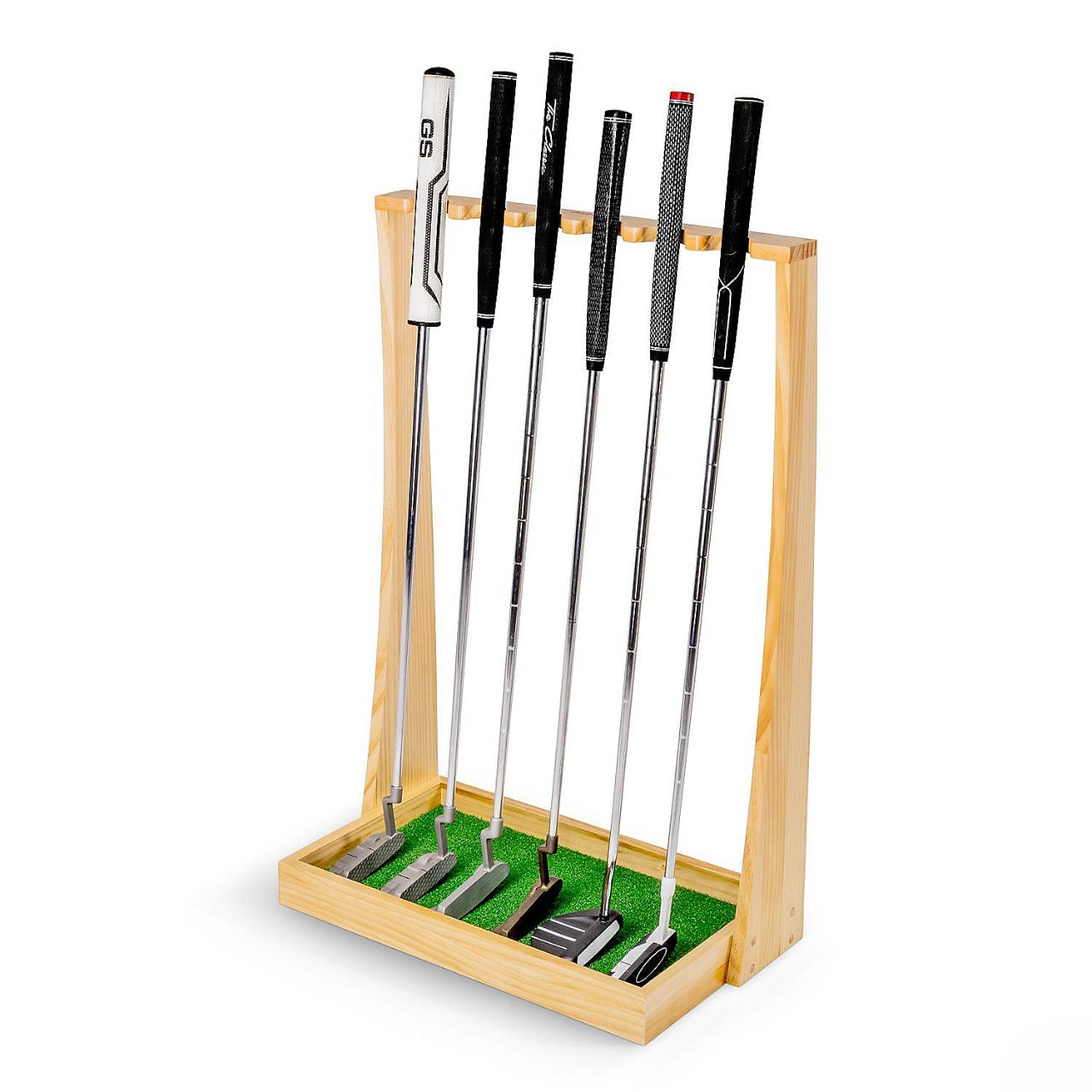 Putting Rack Gosports Premium Wooden Golf Putter Stand - Indoor Display Rack - Hold