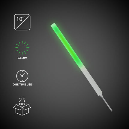 Green 10" Glow Sticks With Spikes - Pack of 25