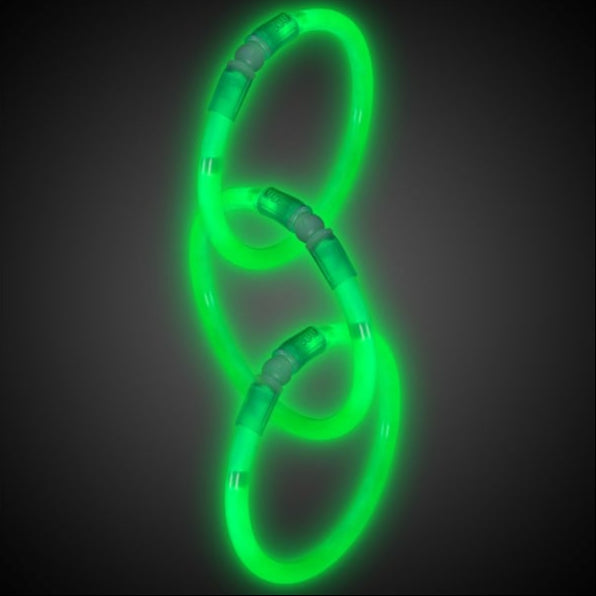 8 Inch Premium Green Glow Stick Bracelets