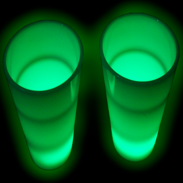 Green Glow In The Dark LED Light Up 2 Oz Shot Glasses