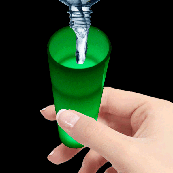 Green Glow In The Dark LED Light Up 2 Oz Shot Glass - Pack of 6 Glasses