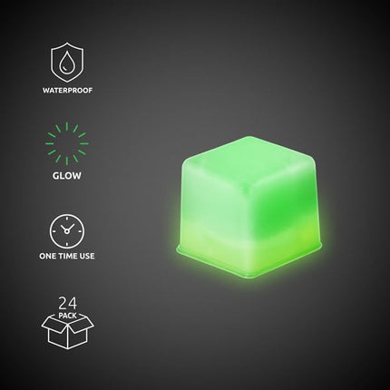 Green Glowing Ice Cubes - 24 Per Pack