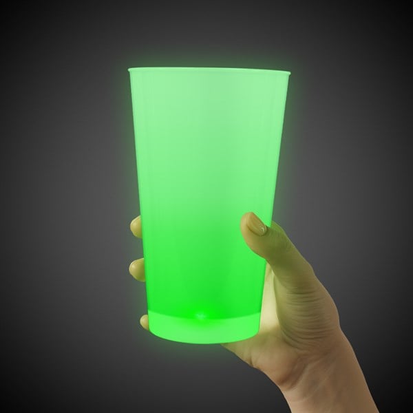 Green LED Light Up 16 Oz Pint Glass