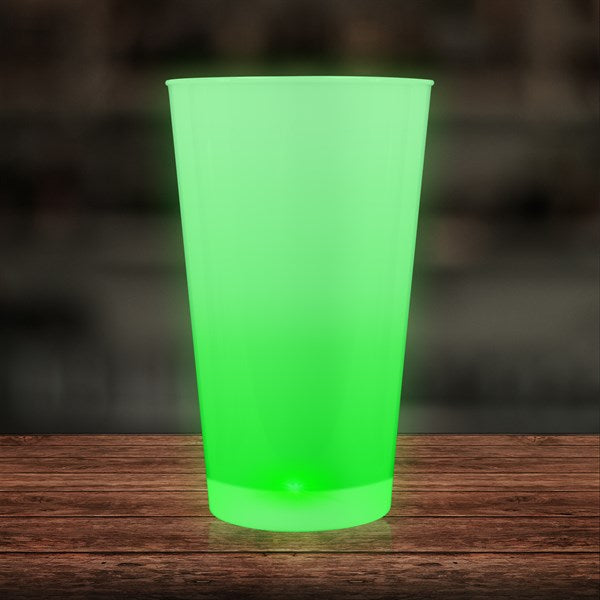 LED Light Up Green 16 Oz Pint Glass