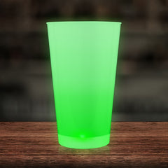 LED Light Up Green 16 Oz Pint Glass
