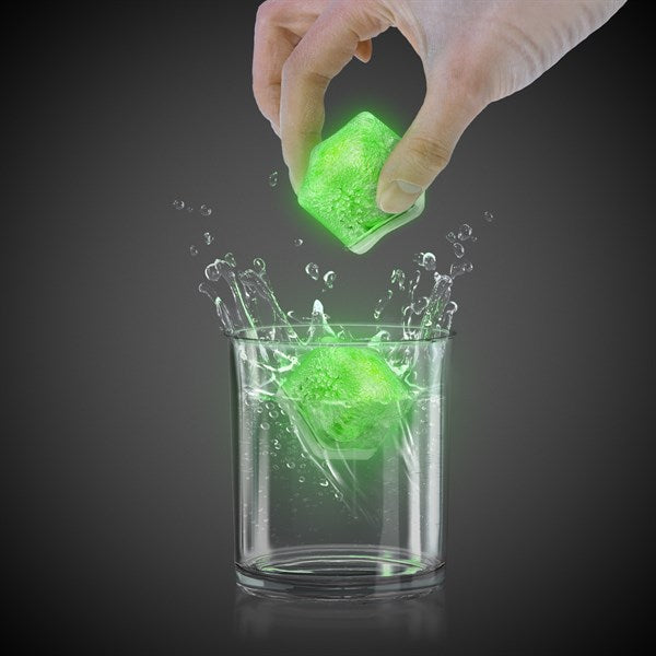Green LED Light Up Ice Cubes - 12 Per Pack