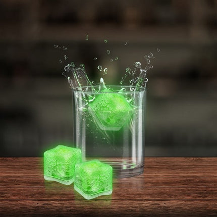 Green LED Light Up Ice Cubes - 12 Per Pack