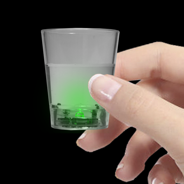 Green LED Light Up Liquid Activated Shot Glasses - 24 Per Pack