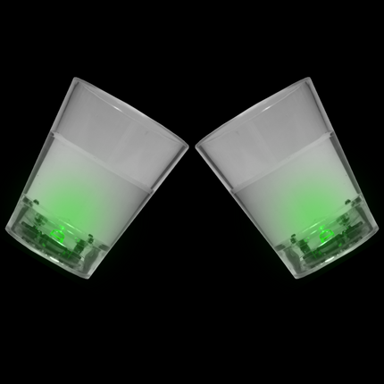 Green LED Light Up Liquid Activated Shot Glasses - 24 Per Pack
