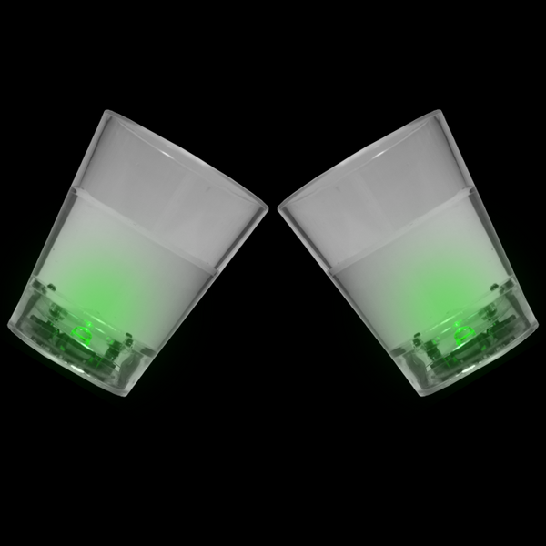 Green LED Light Up Liquid Activated Shot Glasses - 24 Per Pack