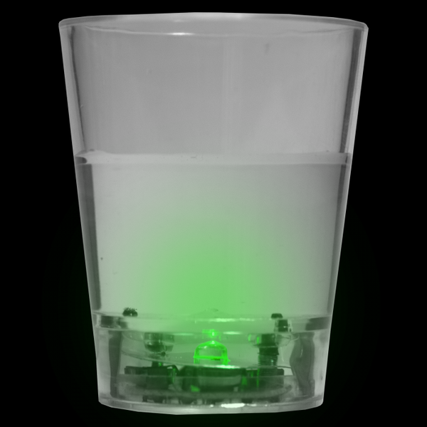 Green LED Light Up Liquid Activated Shot Glasses - 24 Per Pack