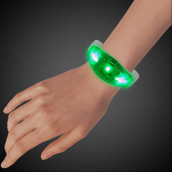 LED Green Stretchy Bangle Bracelet - 12 Per Pack
