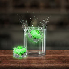 Green Liquid-Activated LED Ice Cubes - 12 Per Pack