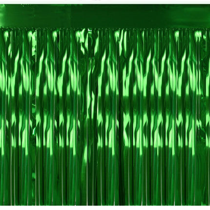 Green Metallic Fringed Table Skirt