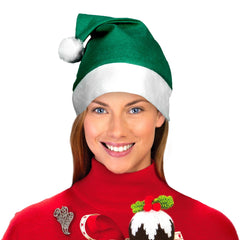 Green Santa Hats - 12 Per Pack