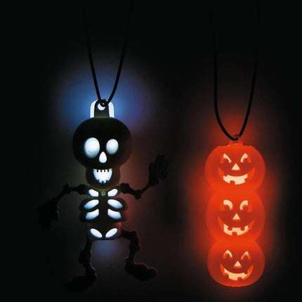 Halloween Character Glow Stick Plastic Charm Necklaces - 12 Pc