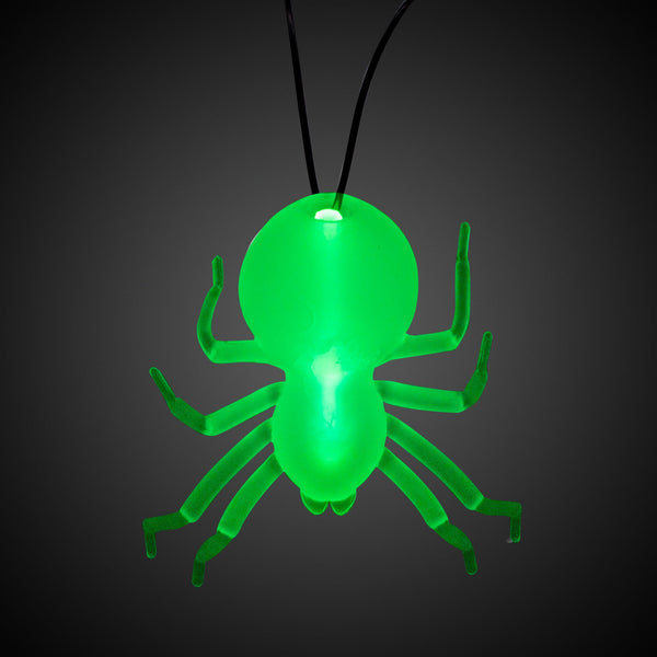 Halloween Glow Spider Necklaces Retail Hanging Display - 24 Per Pack