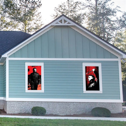 65" x 33 1/2" Halloween II Window Silhouettes