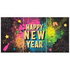 33 1/2" x 65 Happy New Year Banner - 3 Per Pack