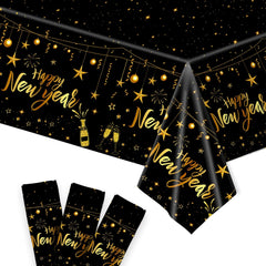 108"L x 54"W Happy New Year Tablecloths - 3 Per Pack