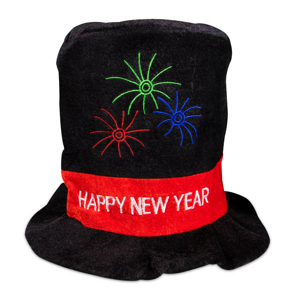 Happy New Year Velour Top Hat