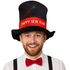 Happy New Year Black Velour Top Hat