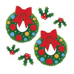Holly & Wreath Christmas Cutouts - 6 Per Pack