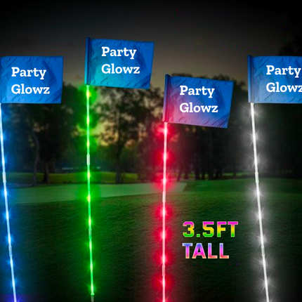 LED Light Up 3 ft Mini Multi-Color Golf Putting Flag Stick