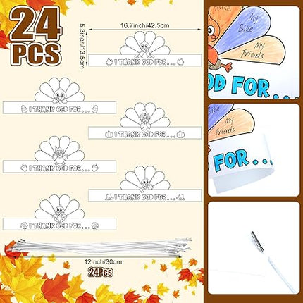 Color Your Own I Thank God Turkey Crowns