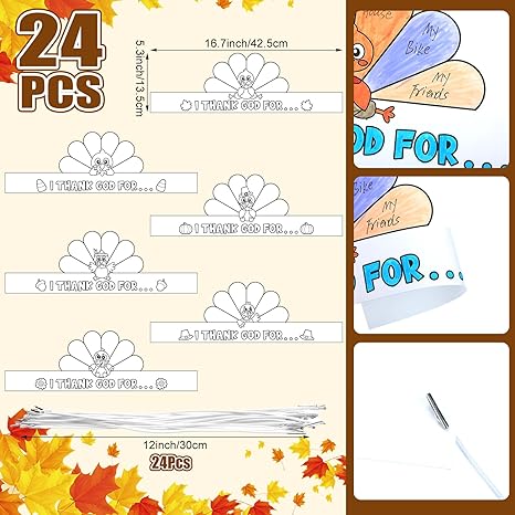 Color Your Own I Thank God Turkey Crowns