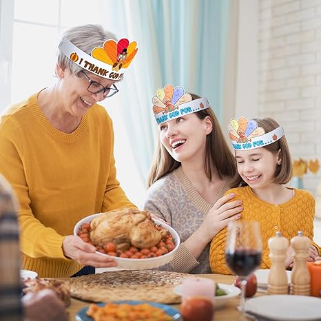 Color Your Own I Thank God Turkey Crowns