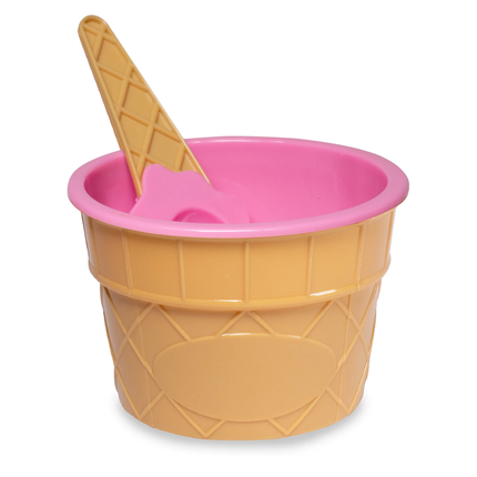 Ice Cream Cone Bowl and Spoon Party Set - Pink (12 Pack)