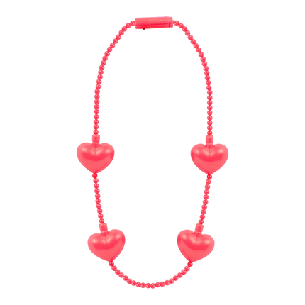 LED Jumbo Pink Hearts Necklace