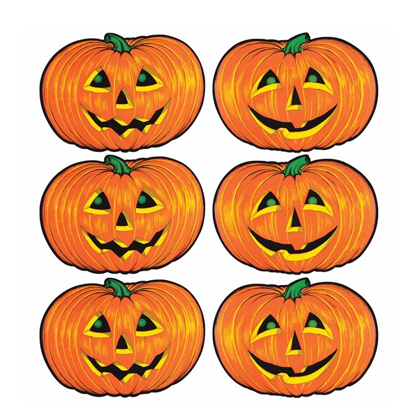 14" x 10" Jack-O-Lantern Cutouts - 12 Per Pack