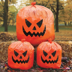 48" x 36" Jack-O-Lantern Lawn Bags - 3 Per Pack