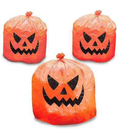 48" x 36" Jack-O-Lantern Lawn Bags - 3 Per Pack