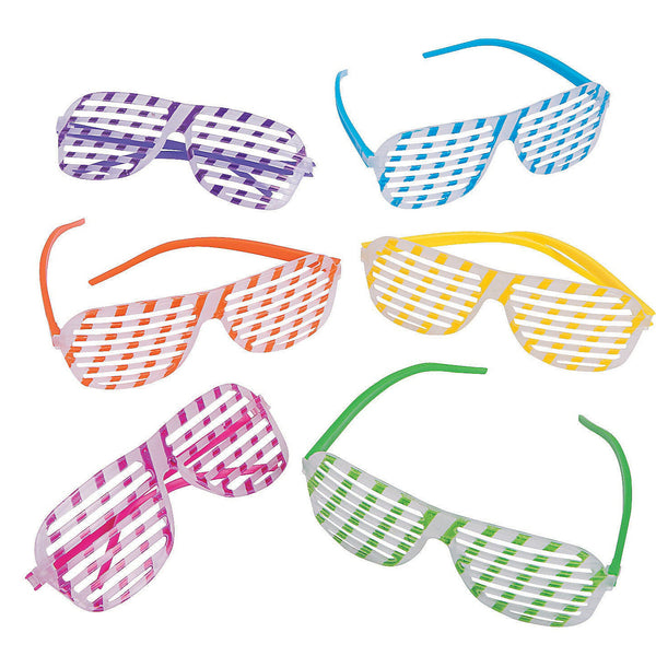 Kids Bright Color Glow In The Dark Shutter Eye Glasses