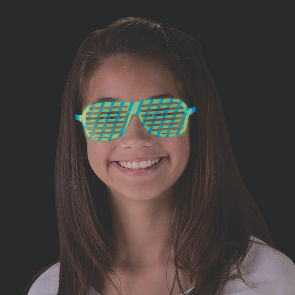 Kids Bright Color Glow In The Dark Shutter Eye Glasses