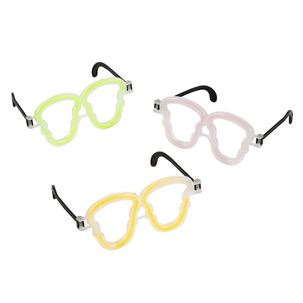 Kids Skull-Shaped Glow Eyeglasses - Pack of 12 Eye Glasses