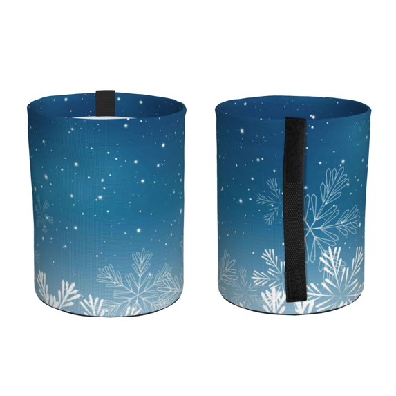 Leakproof Christmas Snowflakes Print Car Trash Can - Hanging Trash Bin