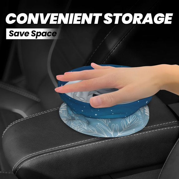 Leakproof Christmas Snowflakes Print Car Trash Can - Hanging Trash Bin